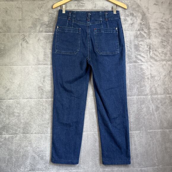 Maeve Anthropologie Jeans Women 29 Junie High Rise Slim Leg Dark Wash 24" Crop - Picture 2 of 11